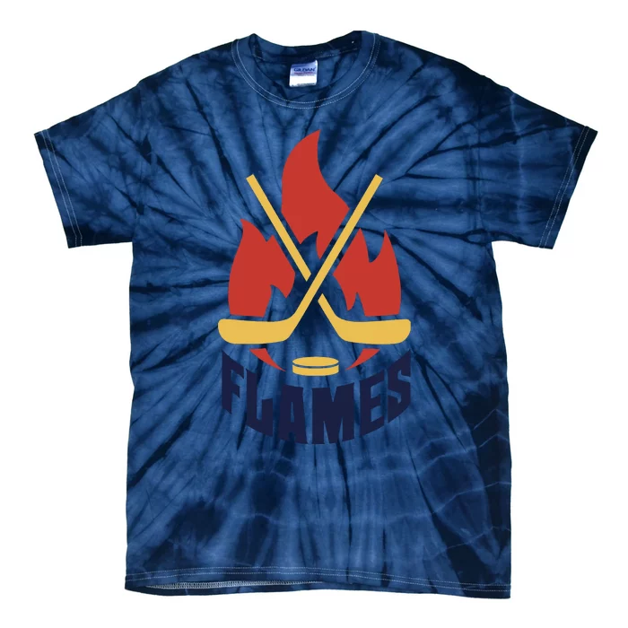 Flames Hockey Front And Back V03 Tie-Dye T-Shirt