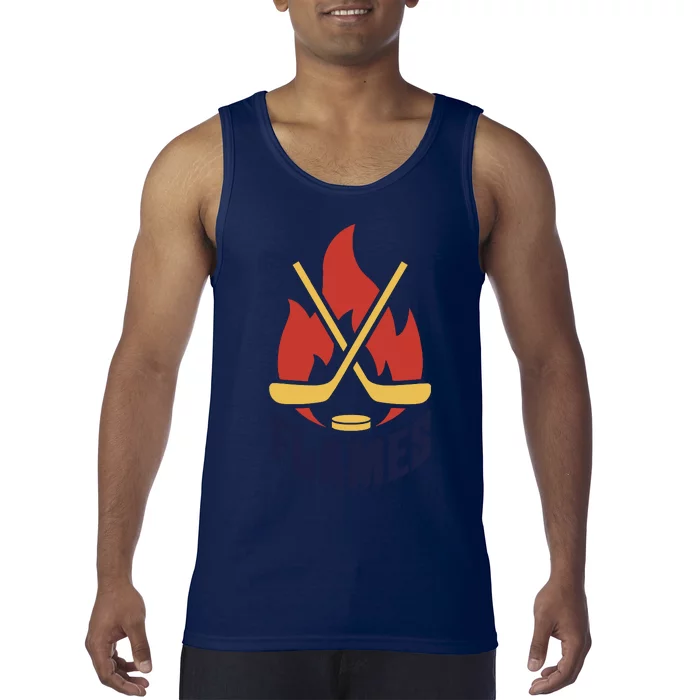 Flames Hockey Front And Back V03 Tank Top