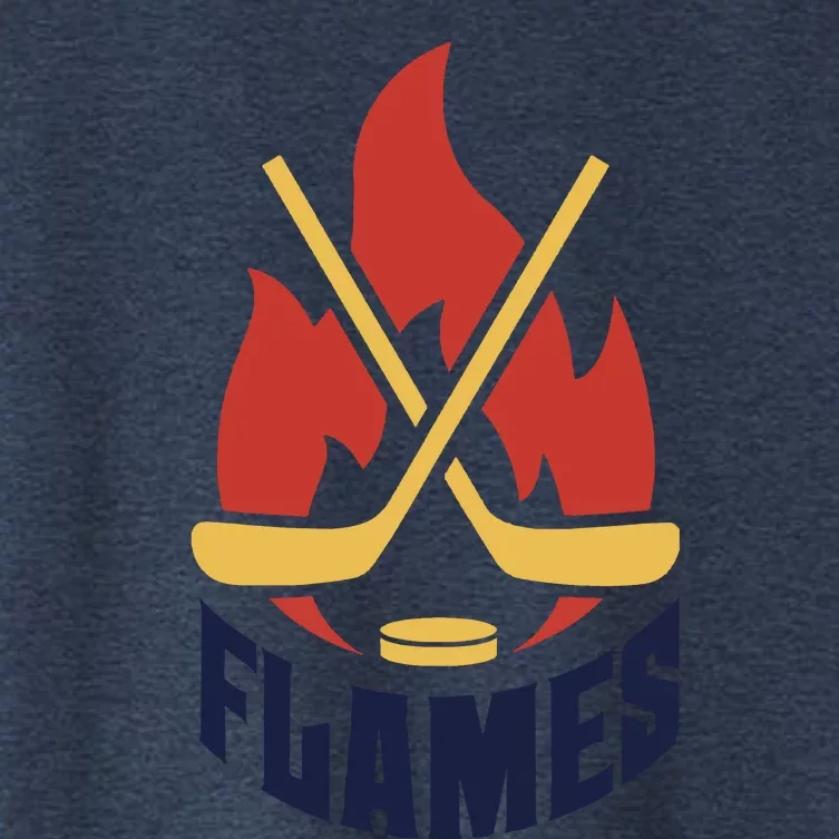 Flames Hockey Front And Back V03 Women's Crop Top Tee