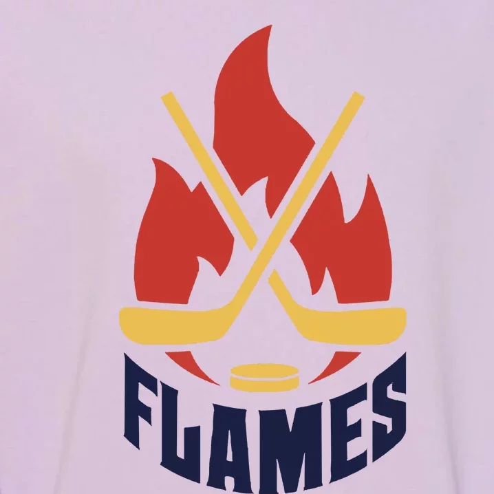 Flames Hockey Front And Back V03 Garment-Dyed Sweatshirt