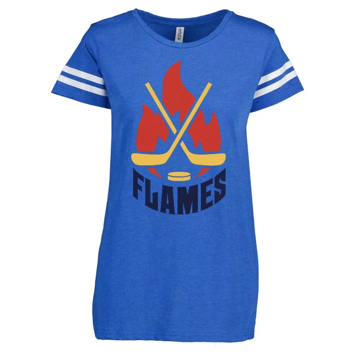 Flames Hockey Front And Back V03 Enza Ladies Jersey Football T-Shirt