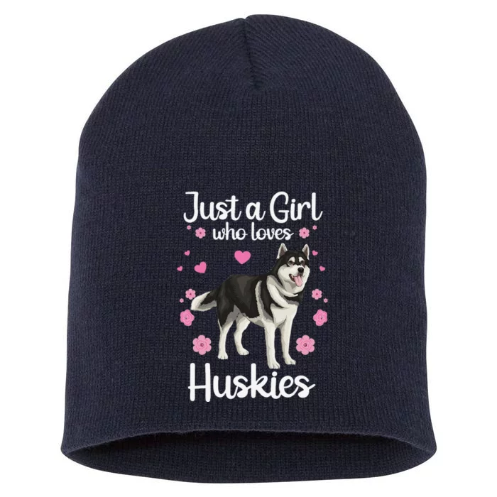 Funny Huskies For Women Pup Siberian Husky Dog Lovers Short Acrylic Beanie