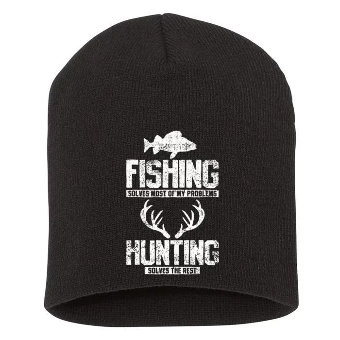 Fishing Hunting Short Acrylic Beanie