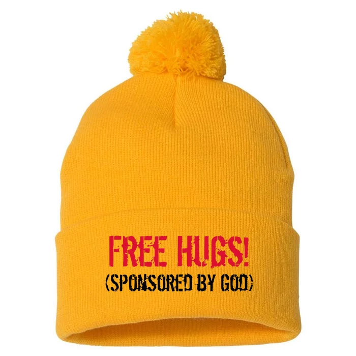 Free Hugs! Pom Pom 12in Knit Beanie