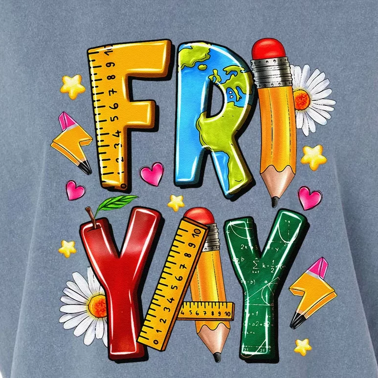 Friyay Happy Friday Funny Weekend Teacher Fri Yay Teacher Gift Garment-Dyed Women's Muscle Tee