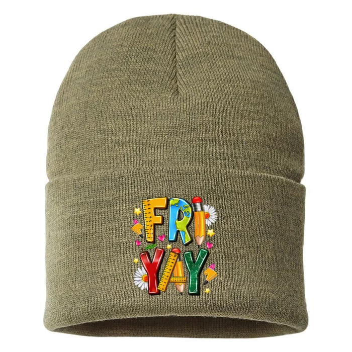 Friyay Happy Friday Funny Weekend Teacher Fri Yay Teacher Gift Sustainable Knit Beanie