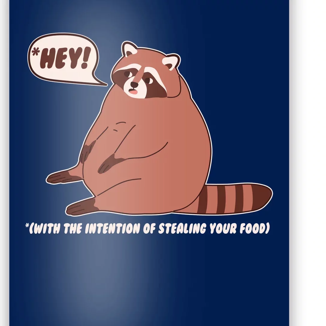 Funny Hey Fat Raccoon Stealing Your Food Poster