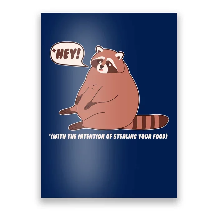 Funny Hey Fat Raccoon Stealing Your Food Poster