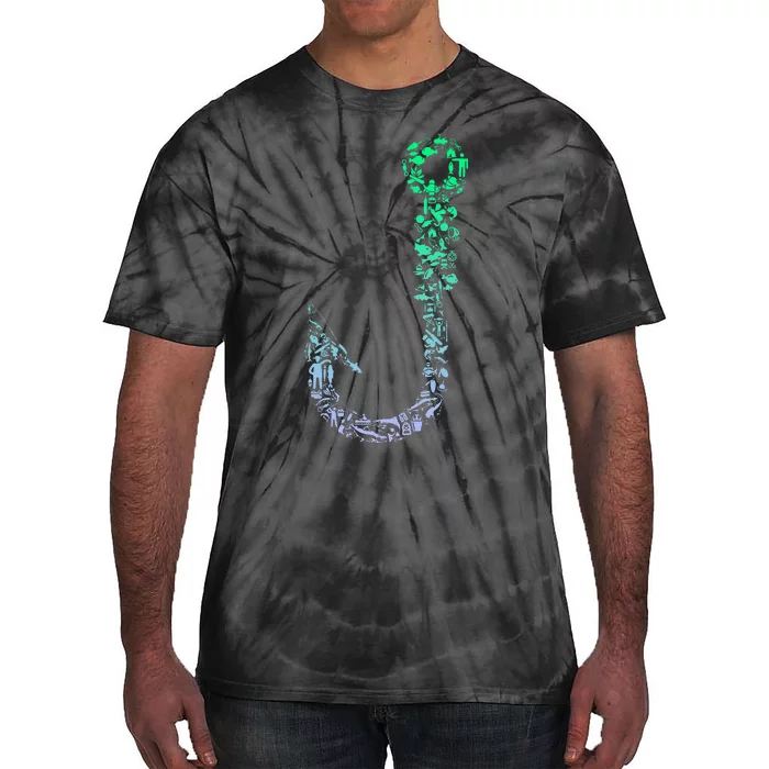 Fish Hook For Fishermen Fishing Icons Fishing Tie-Dye T-Shirt