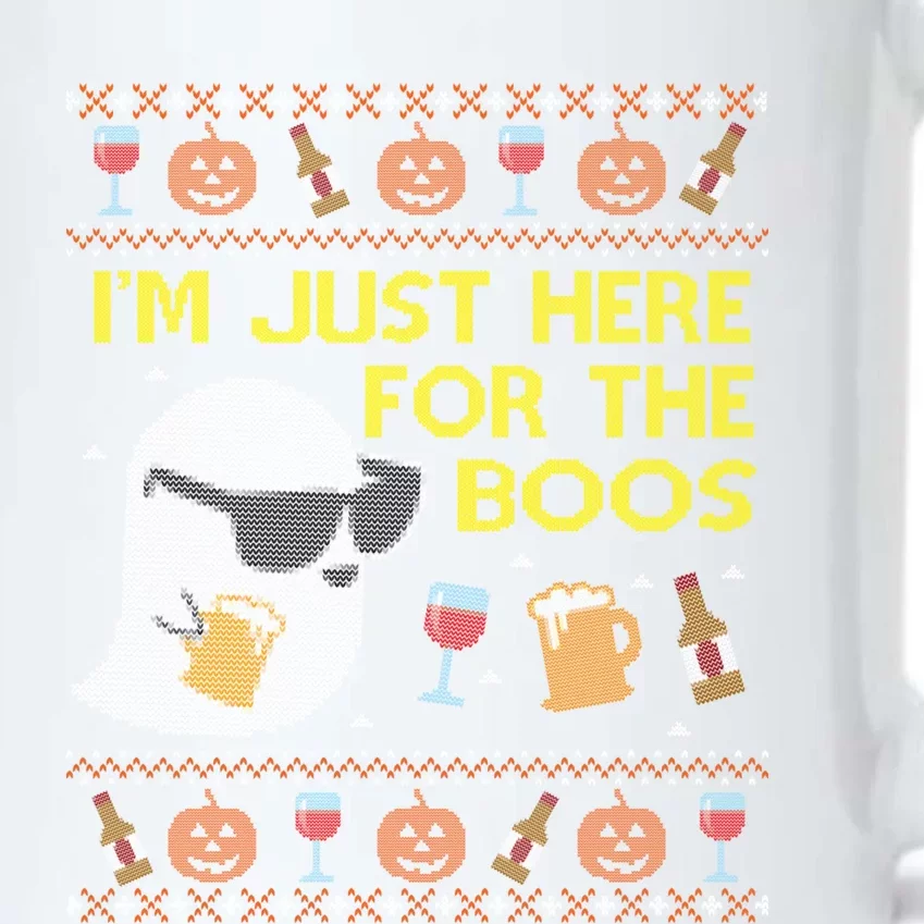 Funny Here For The Boos Cool Gift Ugly Halloween Sweater Cool Gift Black Color Changing Mug