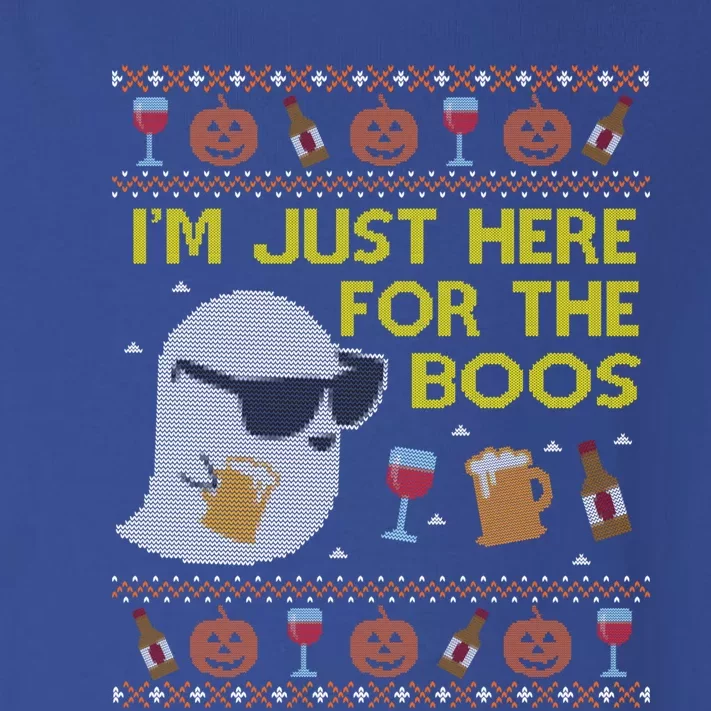 Funny Here For The Boos Cool Gift Ugly Halloween Sweater Cool Gift Toddler Long Sleeve Shirt