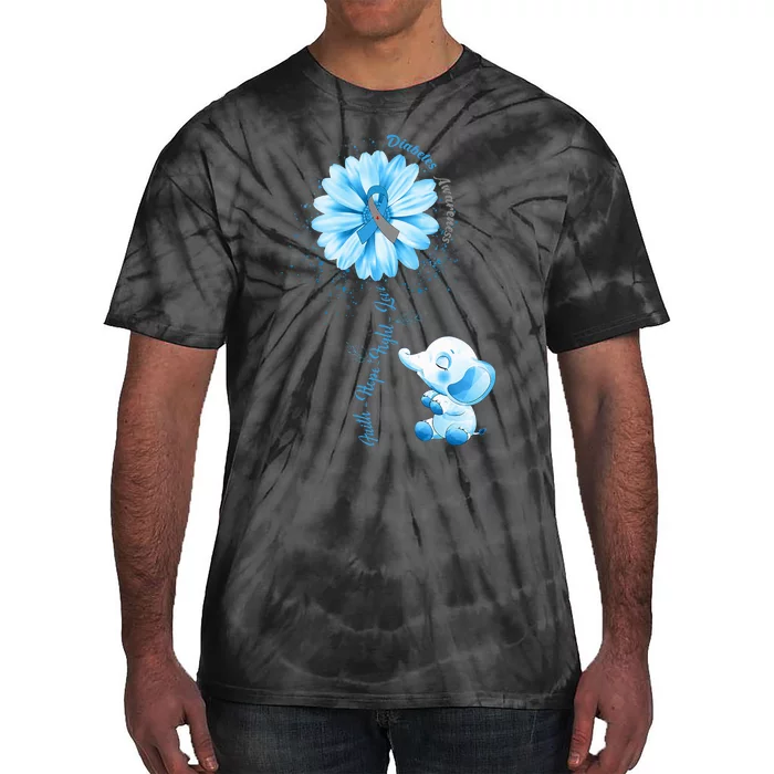 Faith Hope Fight Love Elephant Type 1 Diabetes Awareness Day Tie-Dye T-Shirt