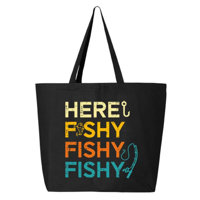 Fishing Here Fishy Retro Fish Lover Fisherman 25L Jumbo Tote