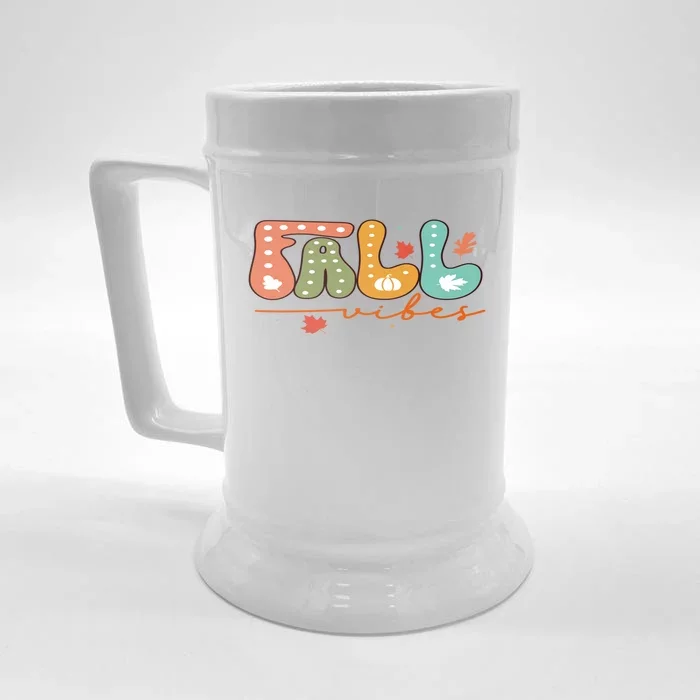 Funny Hello Fall For Thanksgiving Funny Costume Idea Gift Front & Back Beer Stein