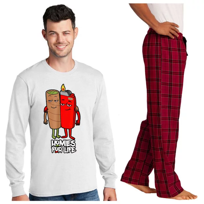 Funny Homies For Life Weed Marijuana Lover Long Sleeve Pajama Set