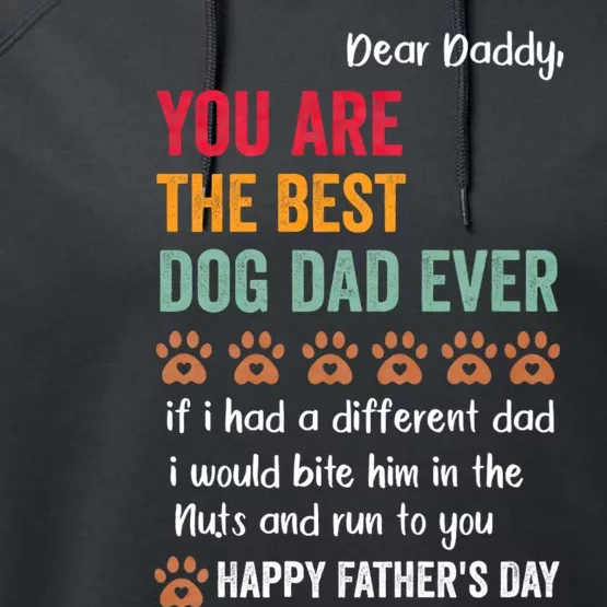 Funny Happy Fathers Day From Dog Treats To Dad Quote Performance Fleece Hoodie