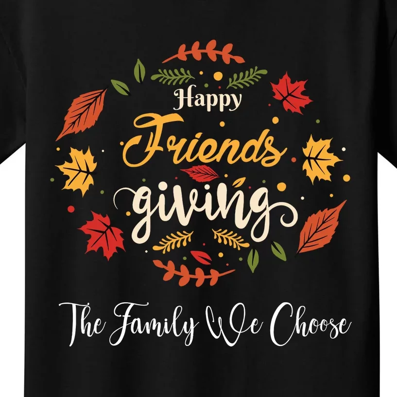 Funny Happy Friendsgiving Turkey Friends Giving Kids T-Shirt