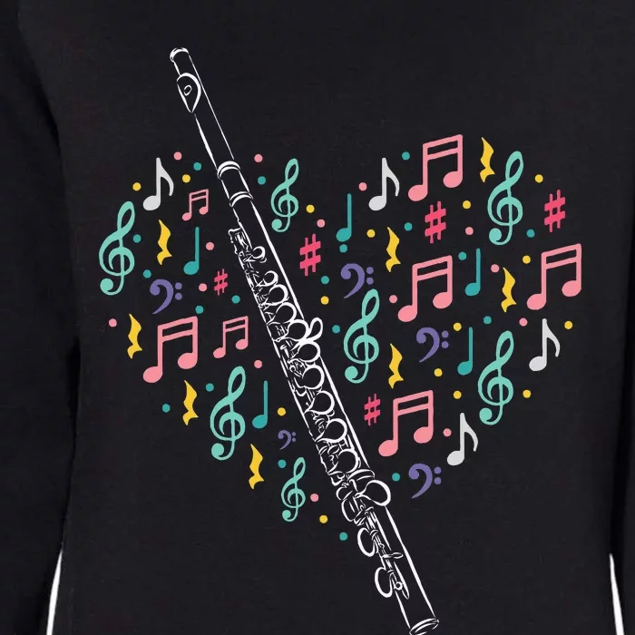 Flute Heart Flute Player Flutist Marching Band Music Womens California Wash Sweatshirt