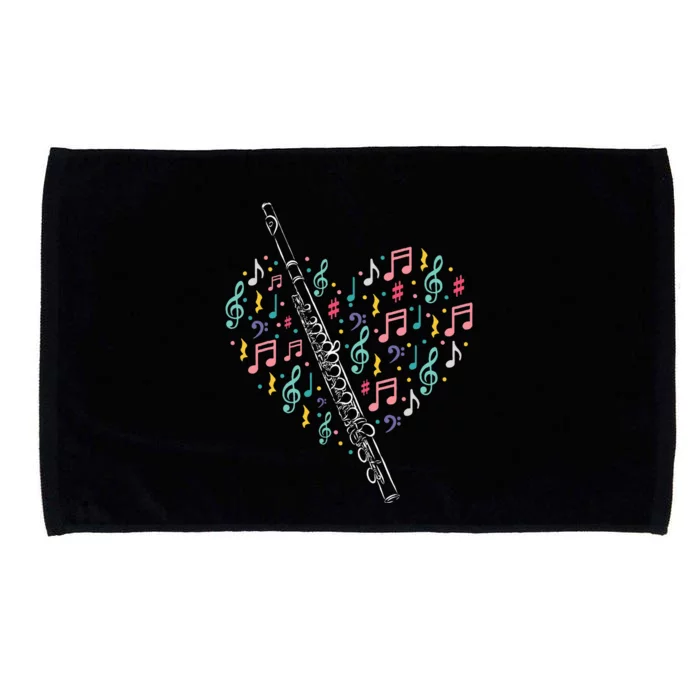 Flute Heart Flute Player Flutist Marching Band Music Microfiber Hand Towel