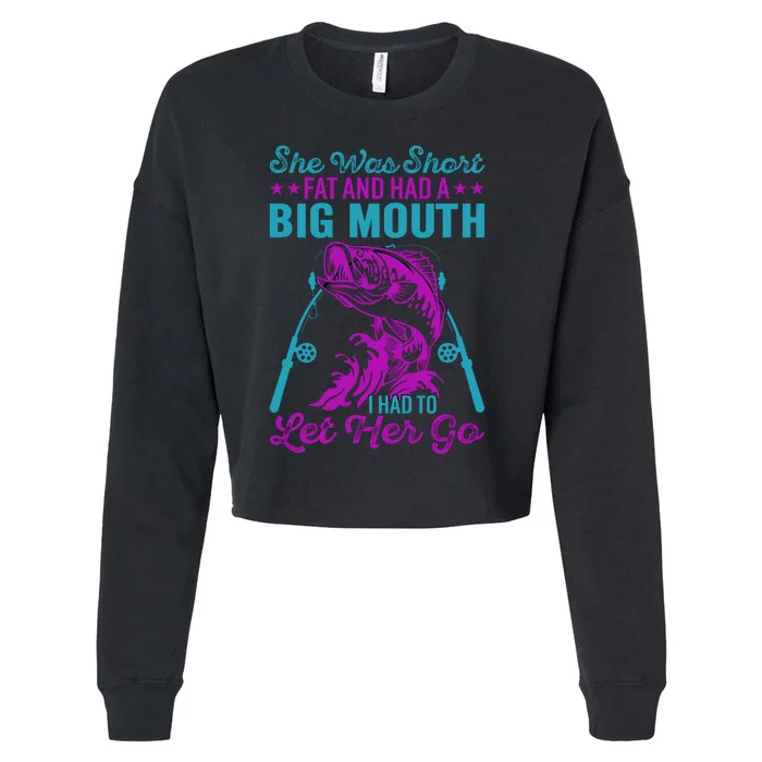 Funny Humor Fishing Cropped Pullover Crew