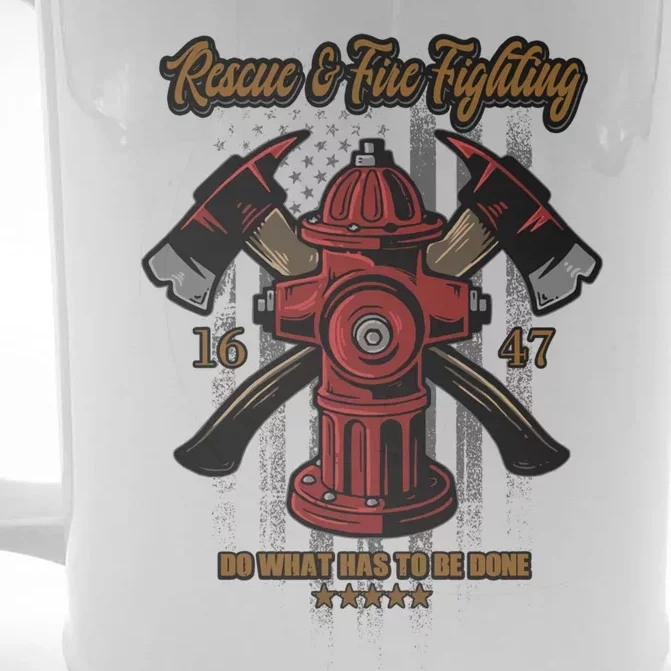 Fire Hydrant Firefighter Profession Rescue And Firefighting Gift Front & Back Beer Stein