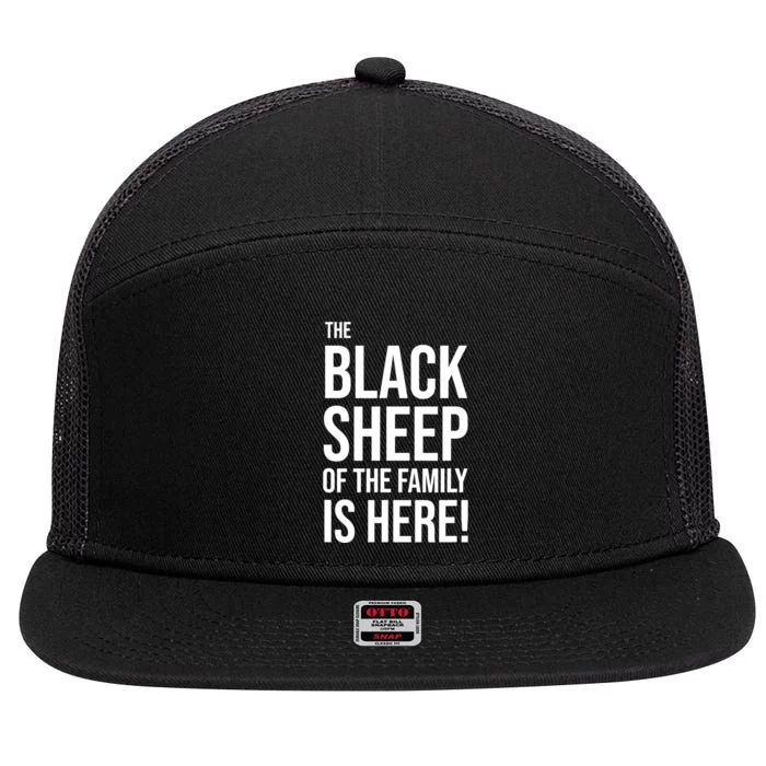 Funny Holiday Family Function, Black Sheep of the Family 7 Panel Mesh Trucker Snapback Hat