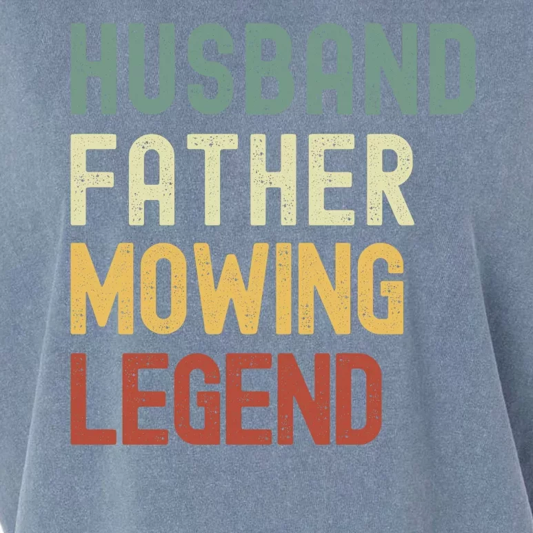 Funny Husband Father Mowing Legend Lawn Care Funny Mower Garment-Dyed Women's Muscle Tee