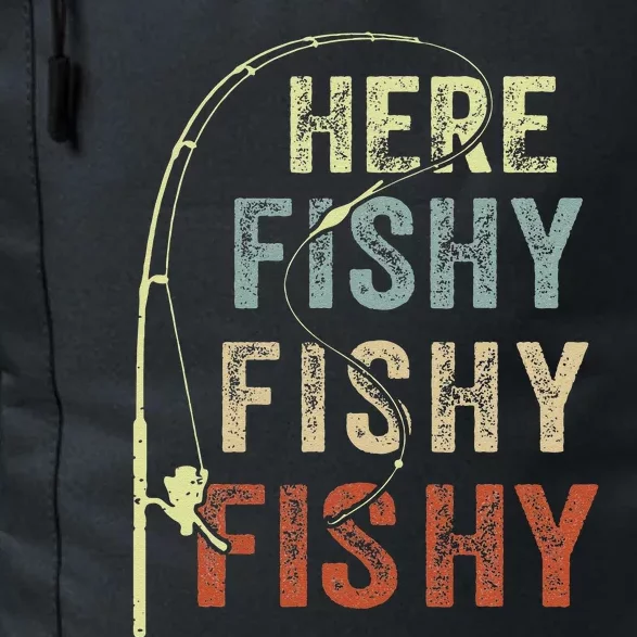 Fishing Here Fishy Bass Fish Funny Daily Commute Backpack