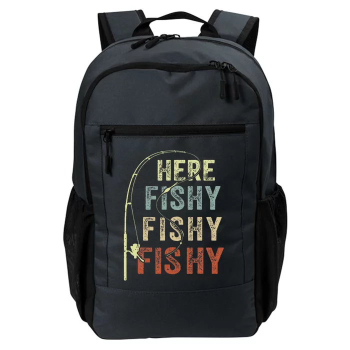 Fishing Here Fishy Bass Fish Funny Daily Commute Backpack