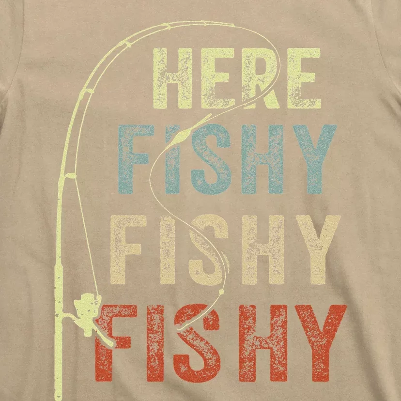 Fishing Here Fishy Bass Fish Funny T-Shirt