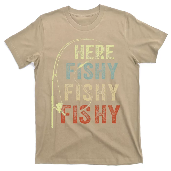 Fishing Here Fishy Bass Fish Funny T-Shirt