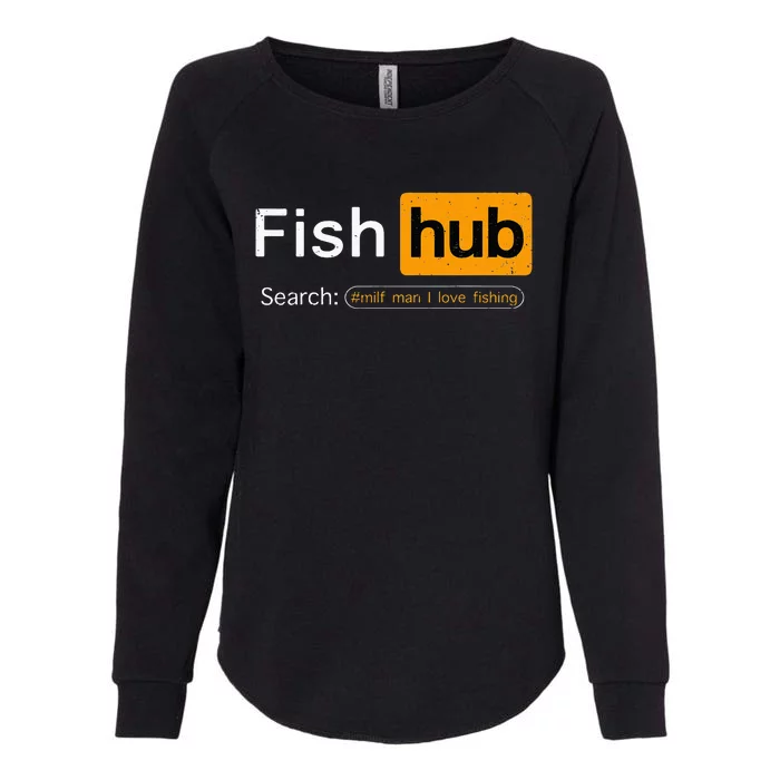 Fish Hub Funny Dirty Fishing Joke MILF Man I Love Fishing Womens California Wash Sweatshirt