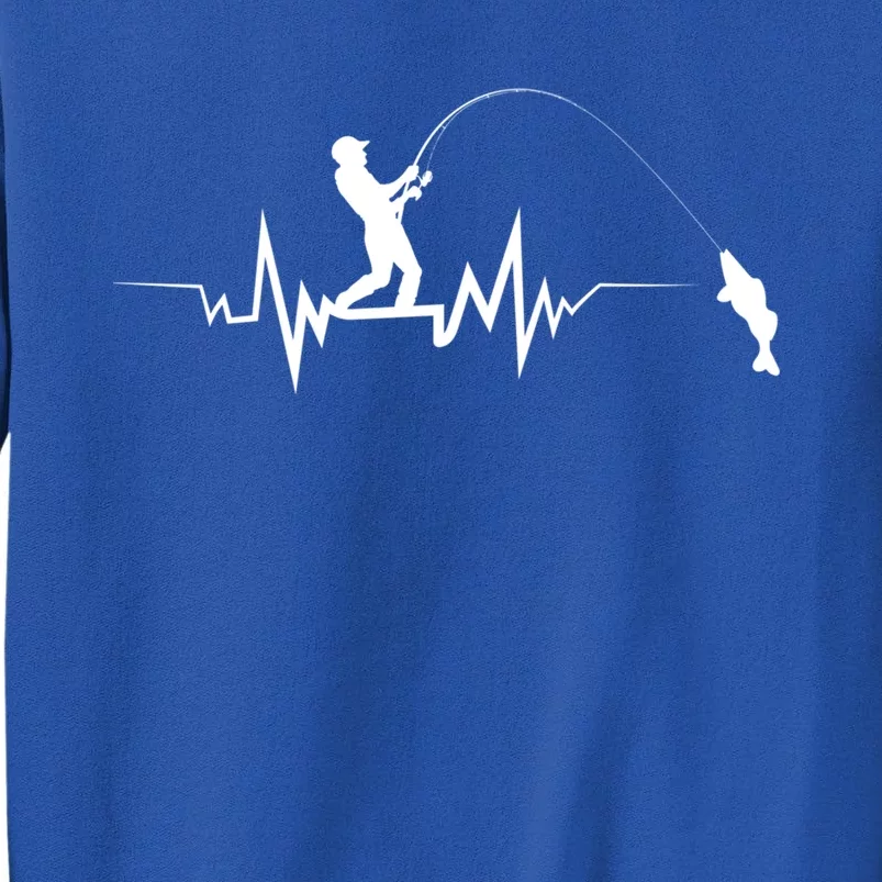 Fishing Heartbeat Funny Design For Fisher Gift Tall Sweatshirt