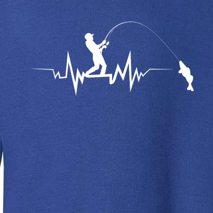 Fishing Heartbeat Funny Design For Fisher Gift Toddler Sweatshirt