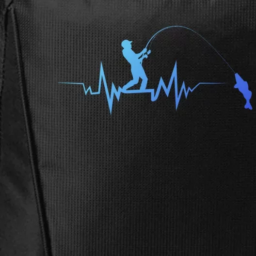 Fishing Heartbeat Funny Design For Fisher Gift City Backpack