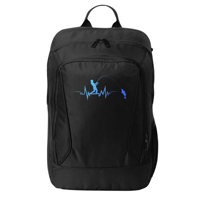 Fishing Heartbeat Funny Design For Fisher Gift City Backpack