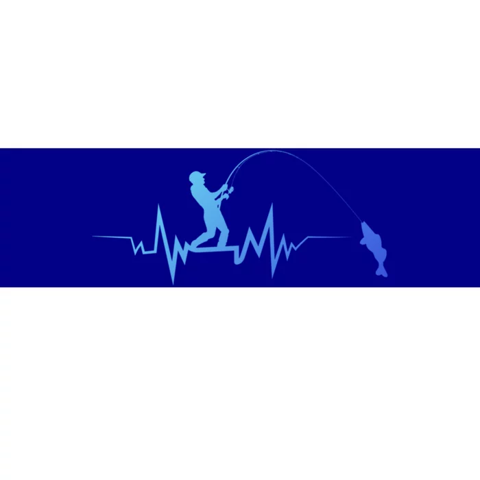 Fishing Heartbeat Funny Design For Fisher Gift Bumper Sticker