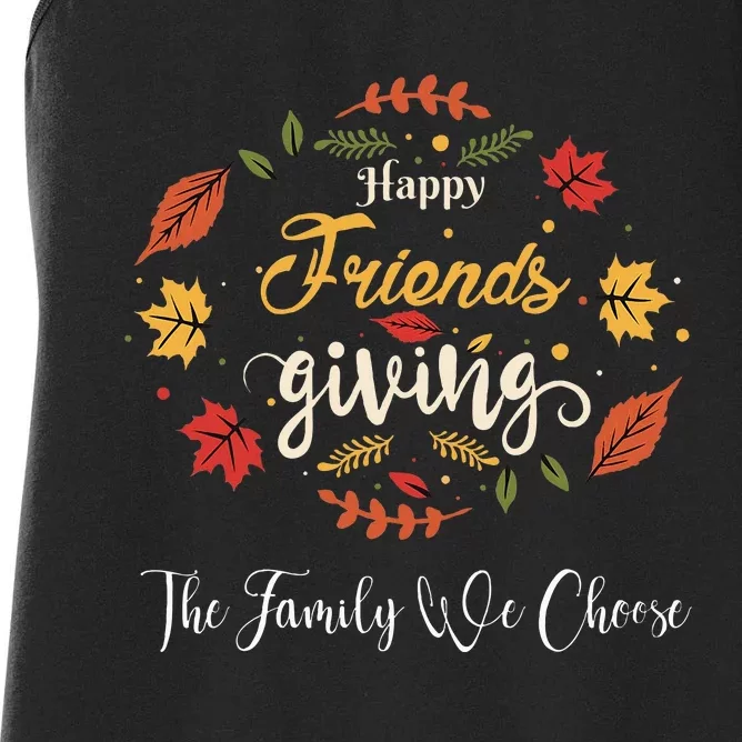 Funny Happy Friendsgiving Turkey Friends Giving Women's Racerback Tank