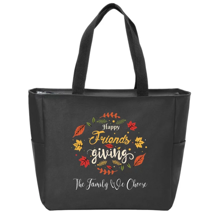 Funny Happy Friendsgiving Turkey Friends Giving Zip Tote Bag