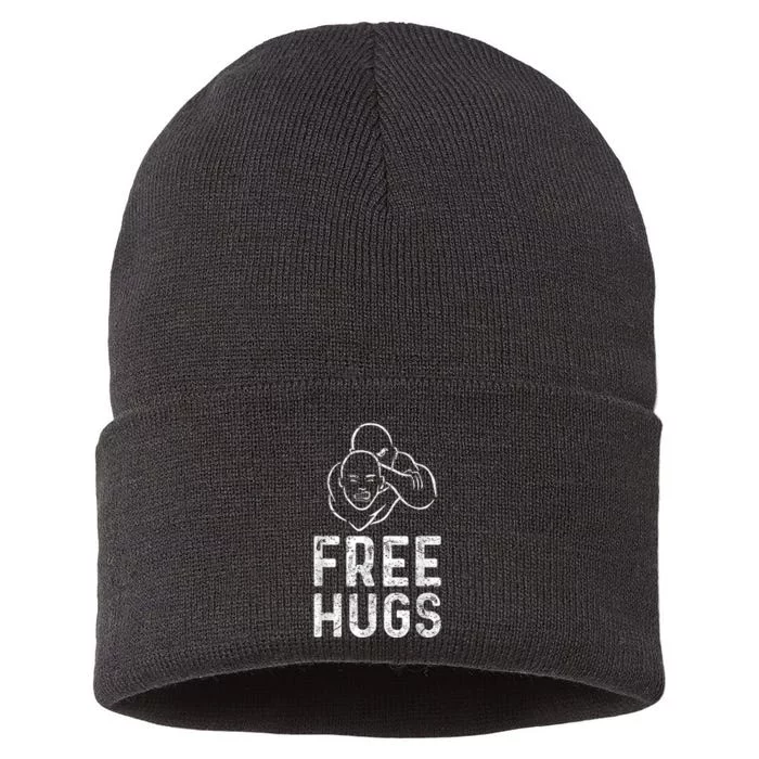 Free Hugs Funny Brazilian Jiujitsu Mma Bjj Sustainable Knit Beanie