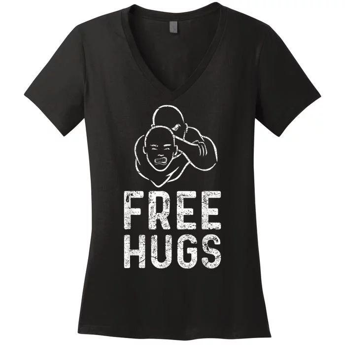 Free Hugs Funny Brazilian Jiujitsu Mma Bjj Women's V-Neck T-Shirt