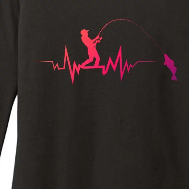 Fishing Heartbeat Funny Design For Fisher Gift Womens CVC Long Sleeve Shirt