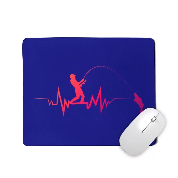 Fishing Heartbeat Funny Design For Fisher Gift Mousepad