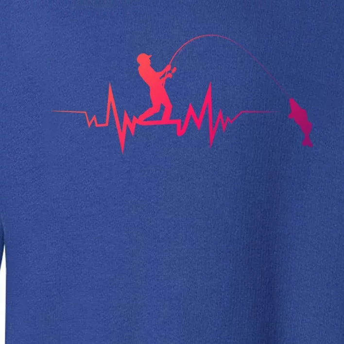 Fishing Heartbeat Funny Design For Fisher Gift Toddler Sweatshirt