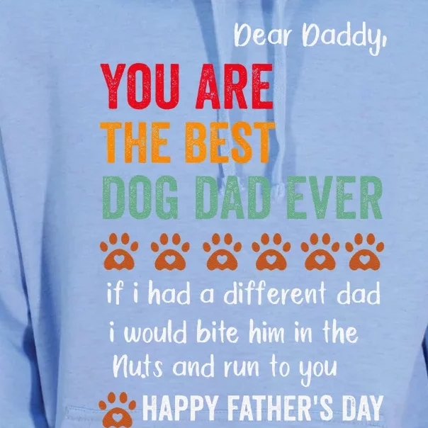 Funny Happy Fathers Day From Dog Treats To Dad Quote Unisex Surf Hoodie