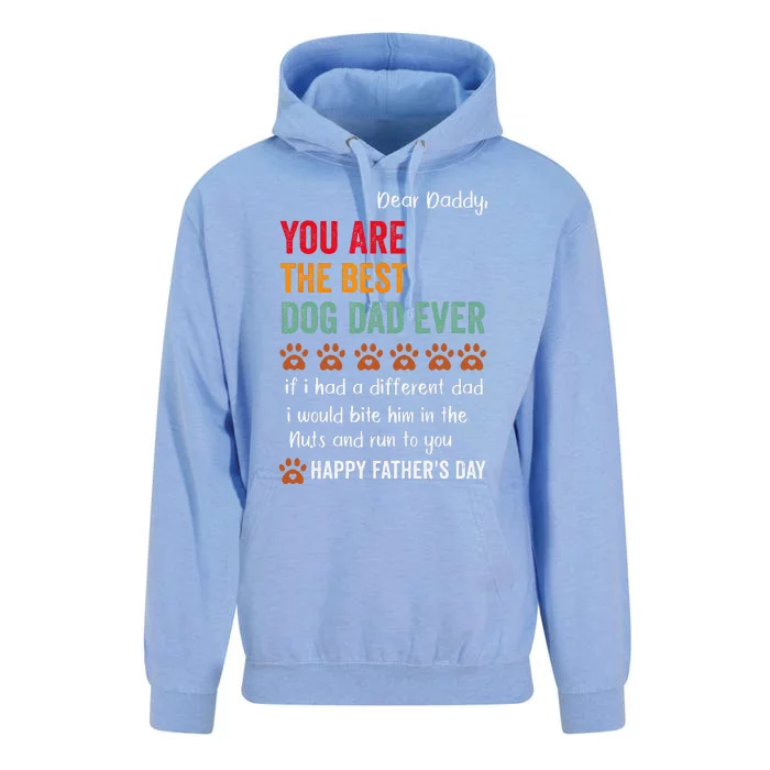 Funny Happy Fathers Day From Dog Treats To Dad Quote Unisex Surf Hoodie