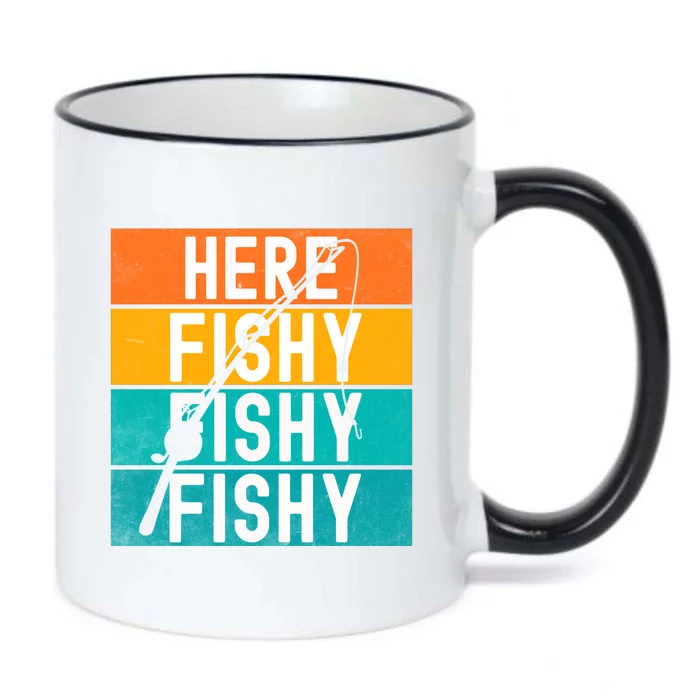 Fishing Here Fishy Black Color Changing Mug