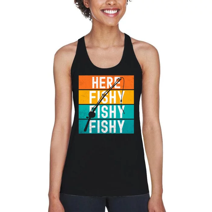 Fishing Here Fishy Women's Racerback Tank