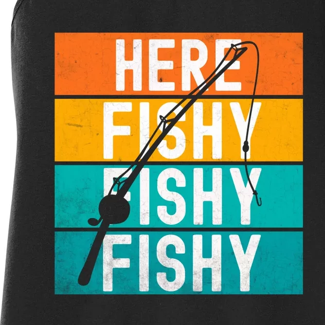 Fishing Here Fishy Women's Racerback Tank