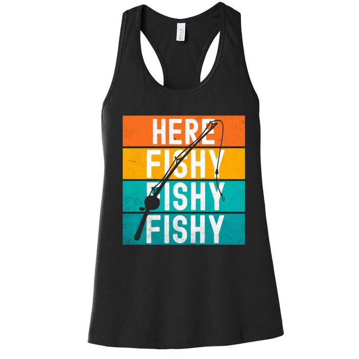 Fishing Here Fishy Women's Racerback Tank